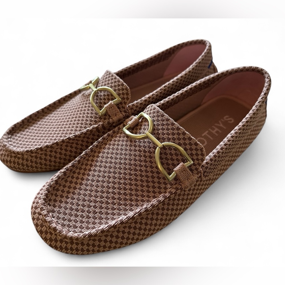 Rothy's Brown Loafers with Gold Accents